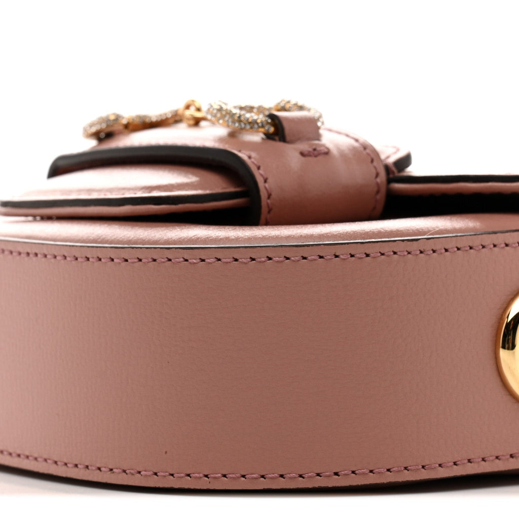 Azalea Calfskin Crystal GG Monogram Mini Horsebit 1955 Shoulder Bag Pink
