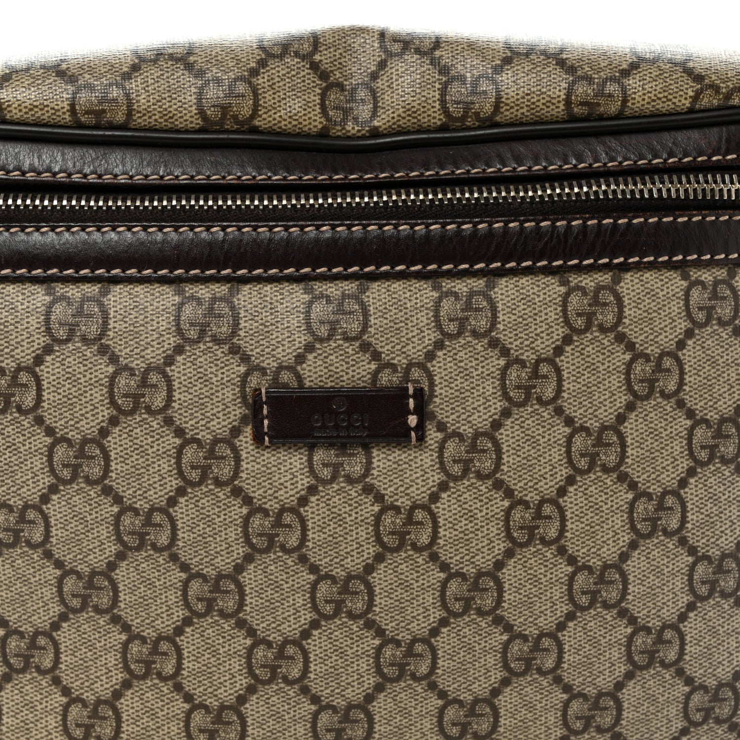 GG Supreme Monogram Belt Bag Dark Brown