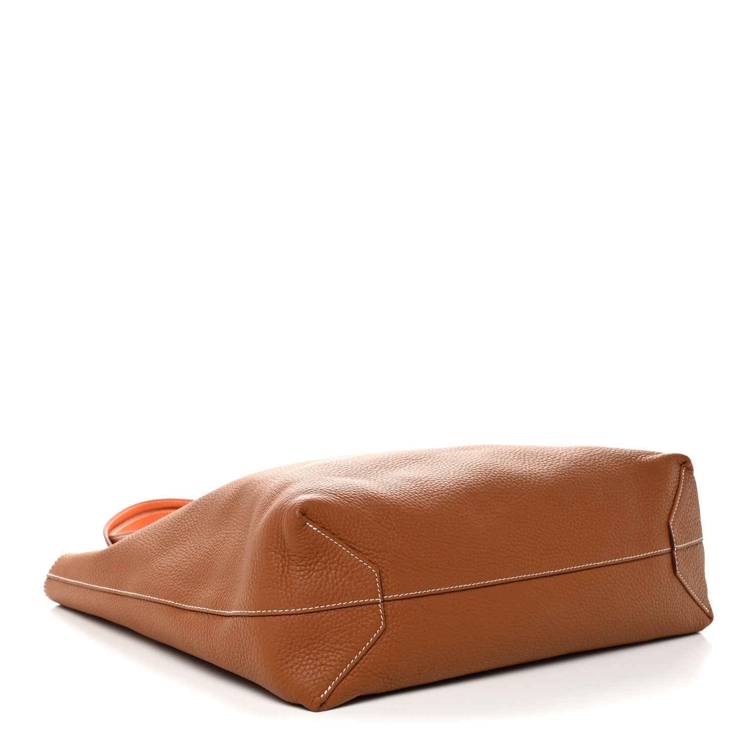 Taurillon Clemence Double Sens 45 Reversible Tote Orange Gold