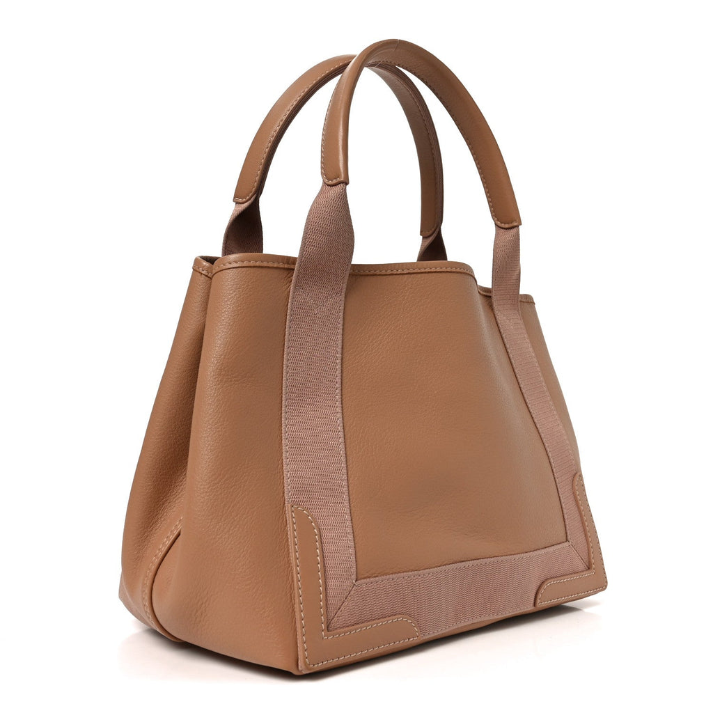 Nappa S Navy Cabas Beige Latte