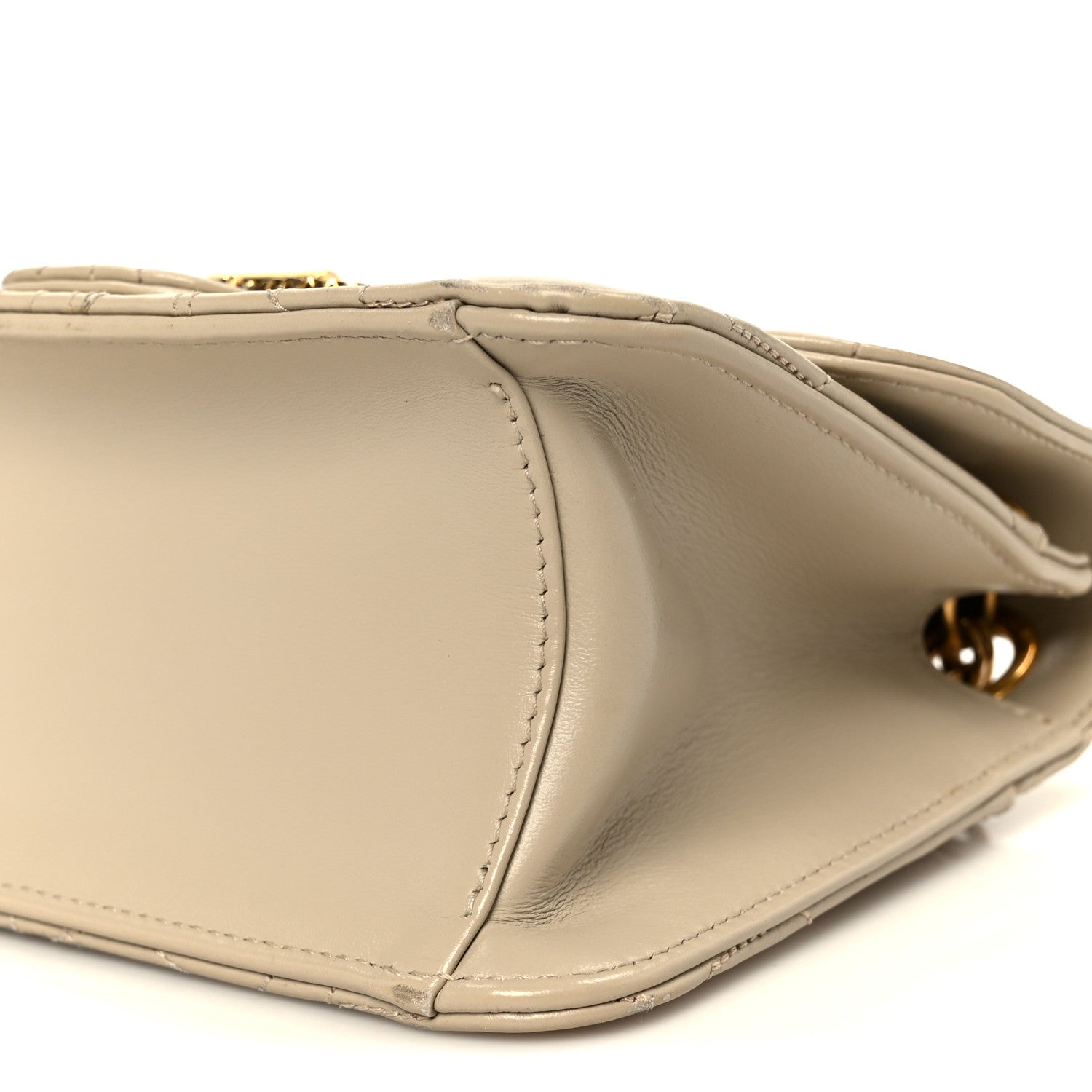 Calfskin Quilted Gancini Flap Bag Peony