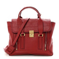 Textured Calfskin Medium Pashli Satchel Crimson