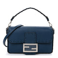 Cuoio Roma Sellerissima Nappa Sintetica Tape Stitch Mini Baguette Placca Argento