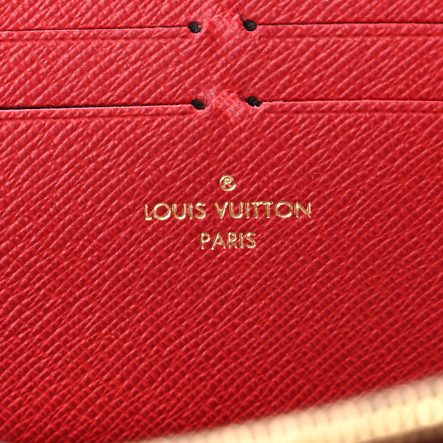 Damier Ebene Clemence Wallet Cherry