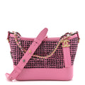 Tweed Calfskin Small Gabrielle Hobo Pink