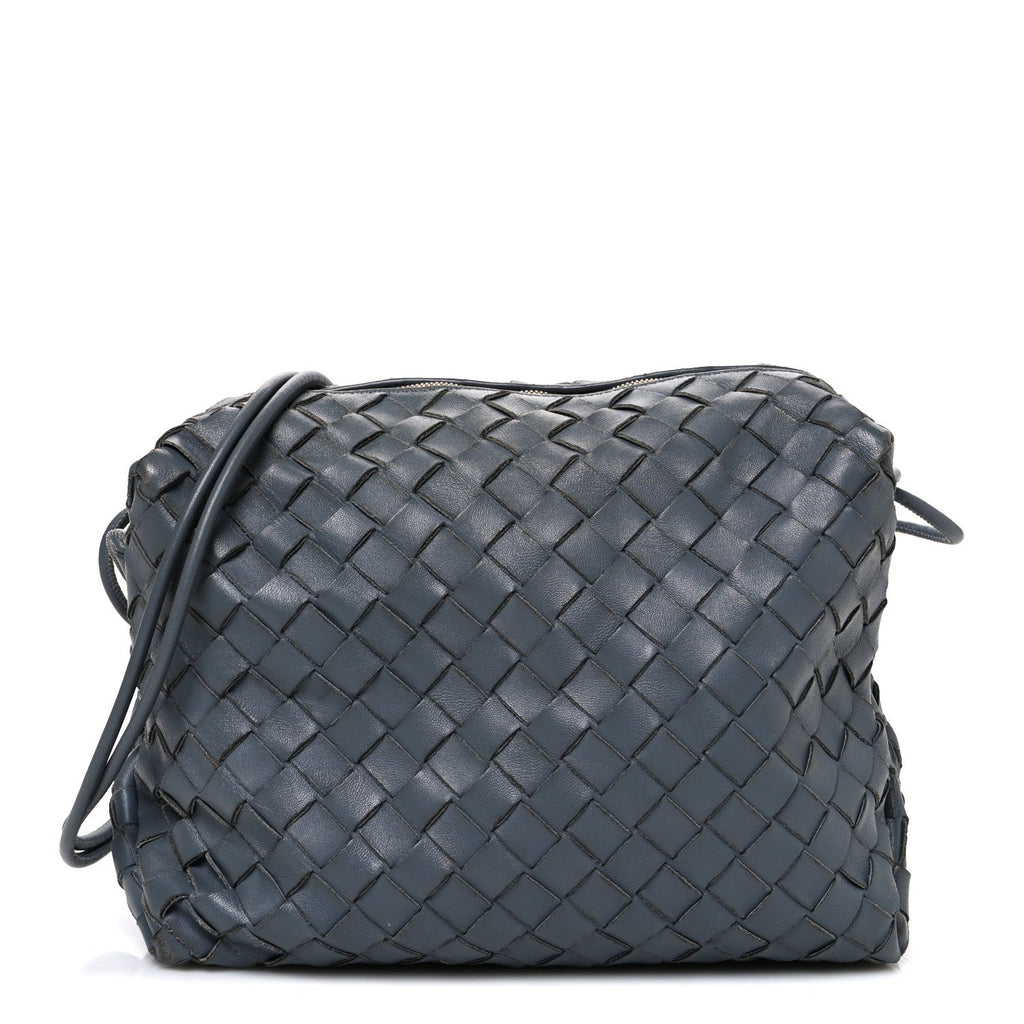 Nappa Intrecciato Medium Loop Camera Bag Grey