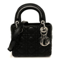 Lambskin Cannage Mini Lady Dior Black