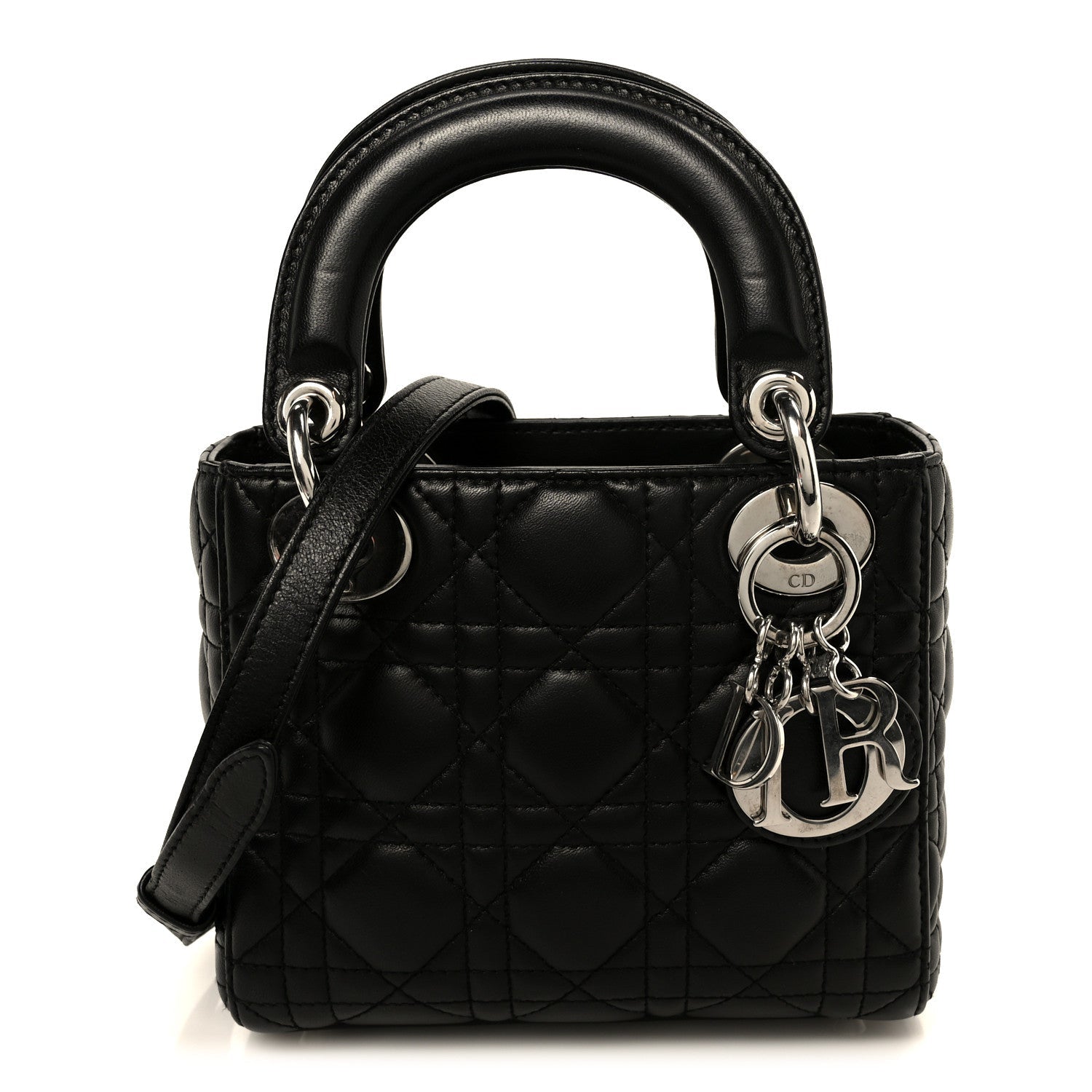Lambskin Cannage Mini Lady Dior Black
