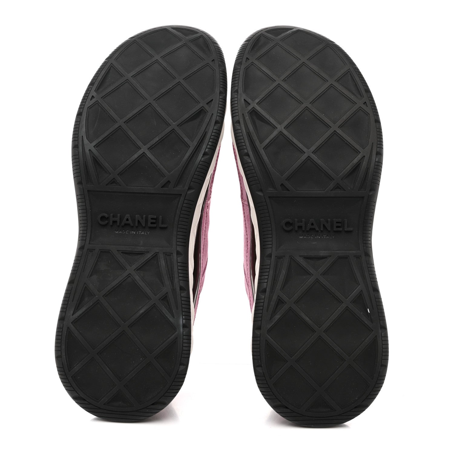 Suede Calfskin Nylon Grosgrain CC Sneakers 39 Dark Pink