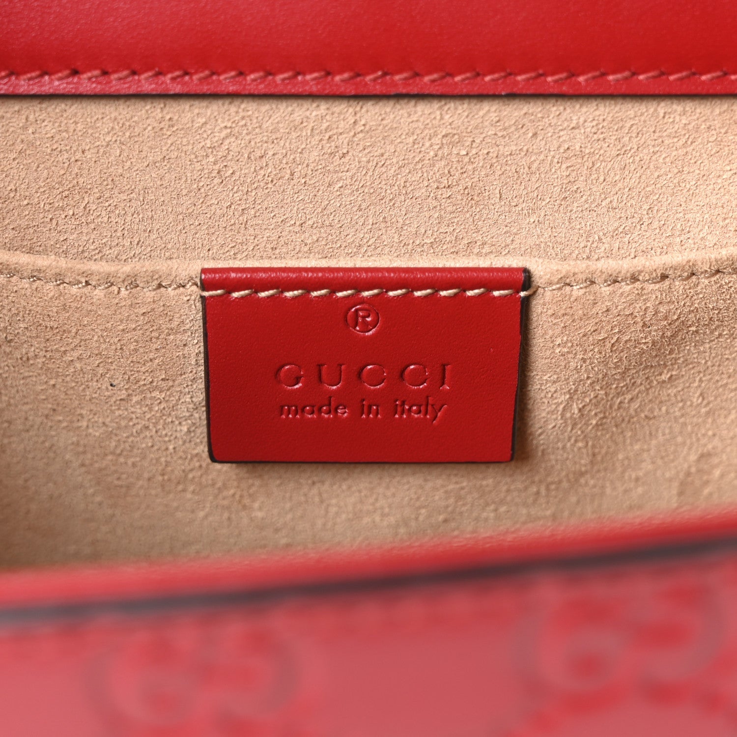 Guccissima Small Padlock Shoulder Bag Hibiscus Red