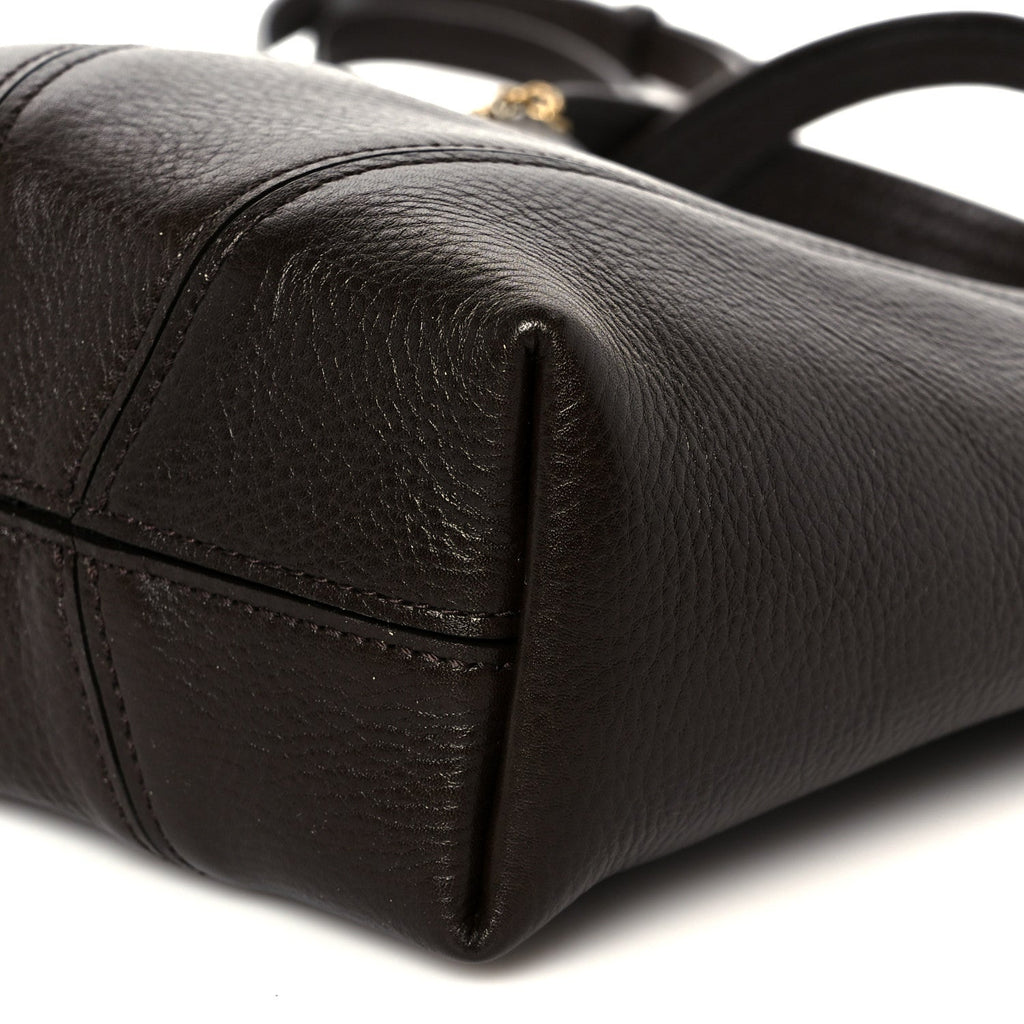 Grained Calfskin Small Spin Tote Kohl Brown