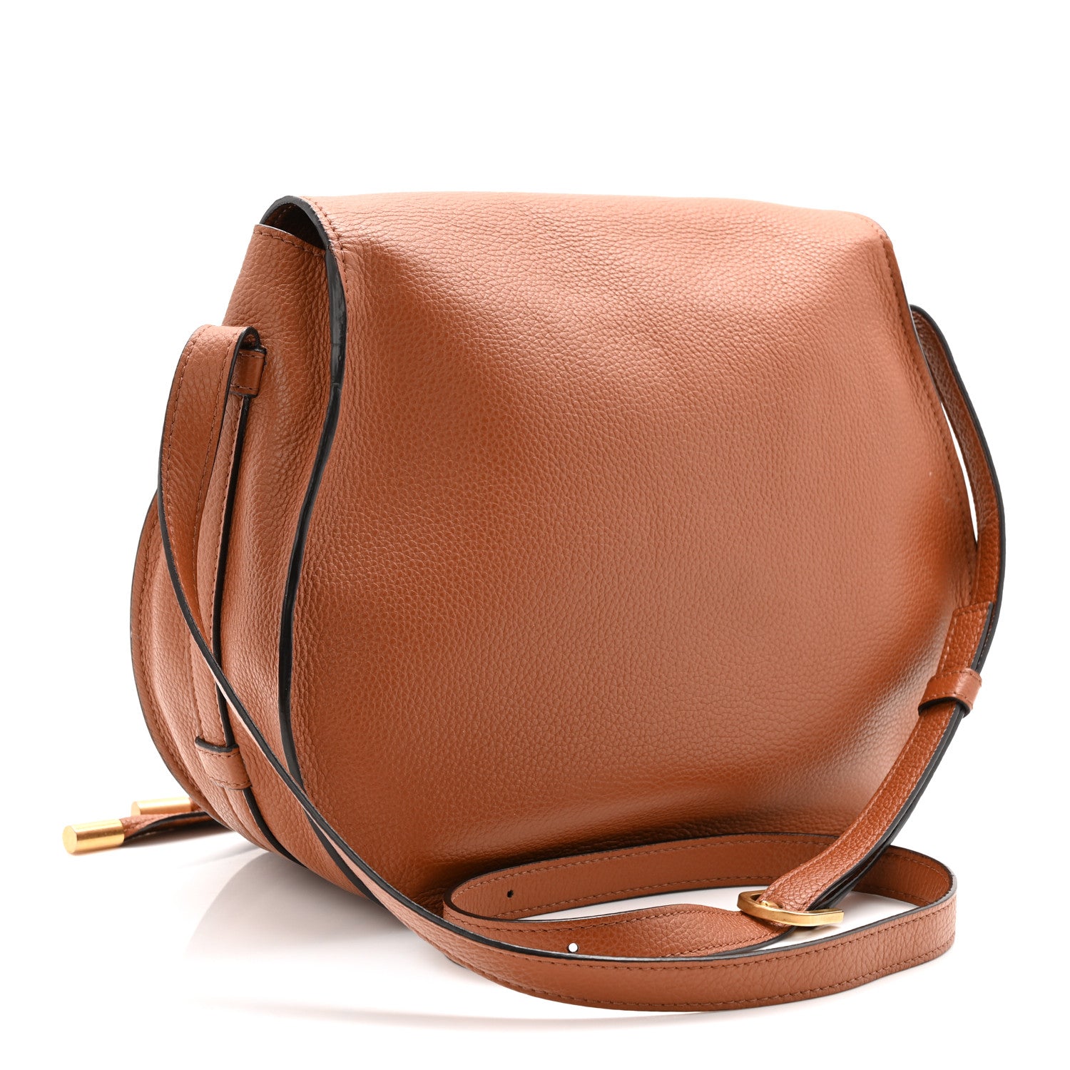 Calfskin Medium Marcie Round Crossbody Bag Tan