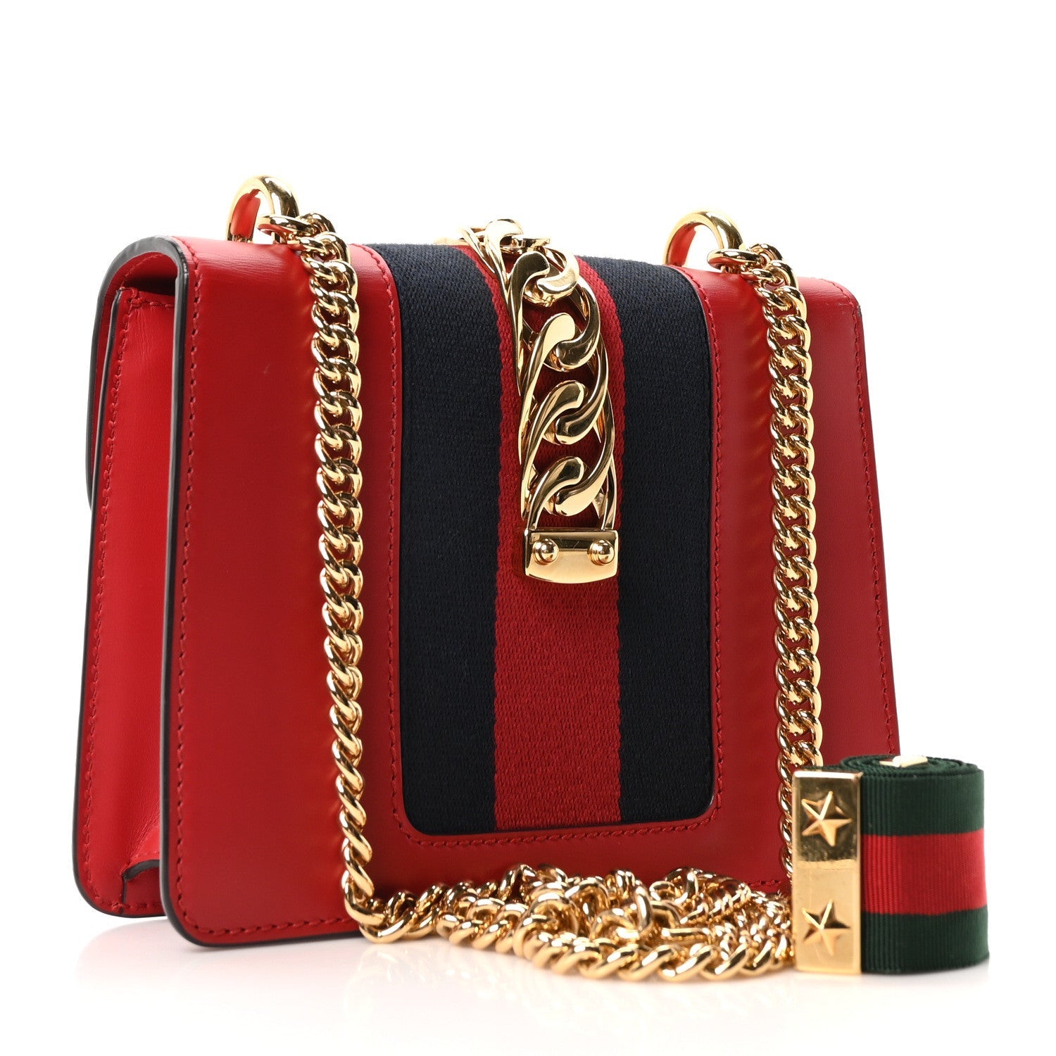Calfskin Mini Sylvie Chain Shoulder Bag Hibiscus Red