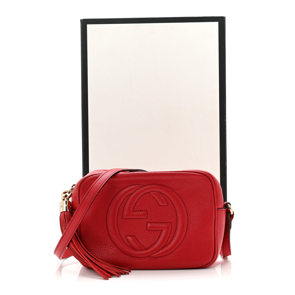 Pebbled Calfskin Small Soho Disco Bag Tabasco Red