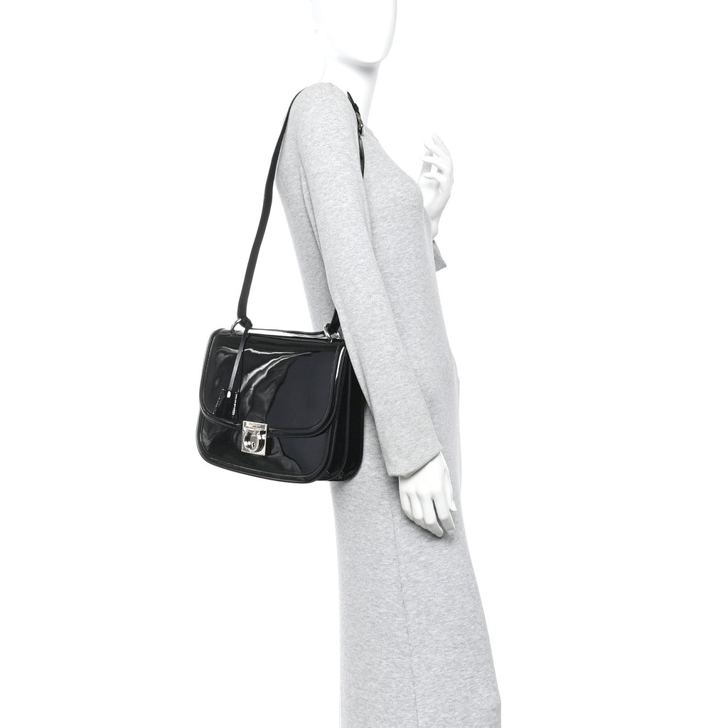 Patent Jody Shoulder Bag Black
