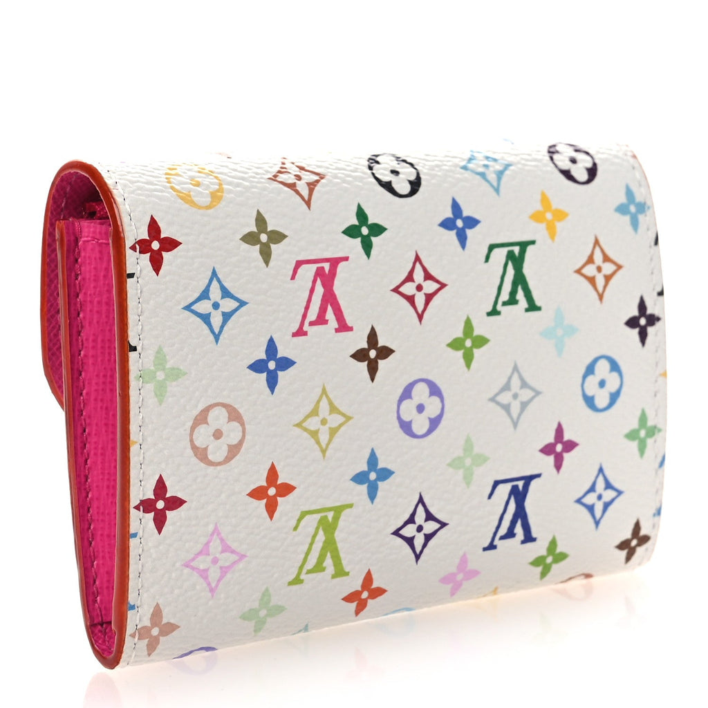 LV X TM Monogram Multicolor Rosalie Coin Purse White Kawaii Pink