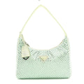 Satin Crystal Mini Re-Edition 2000 Bag Acqua
