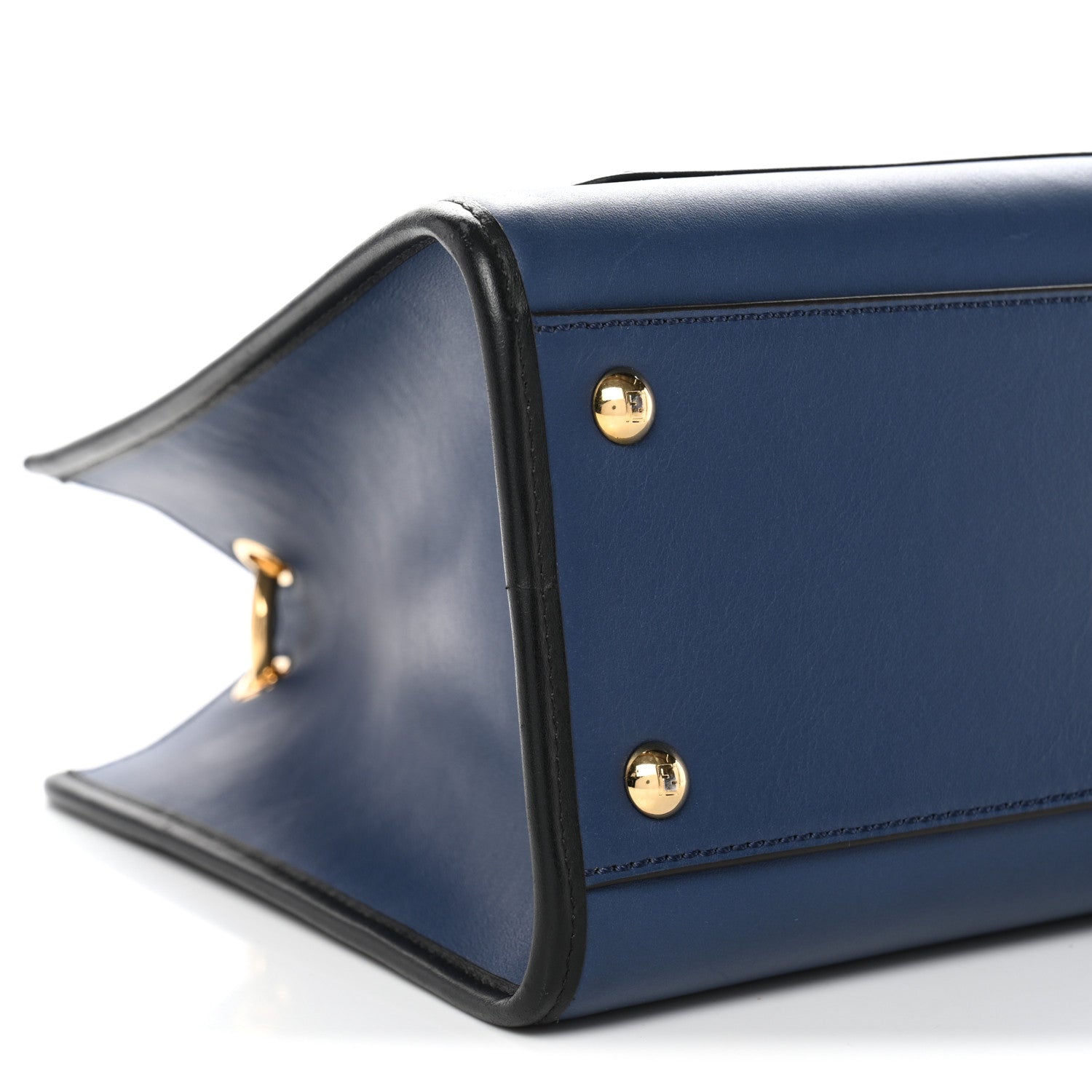 Vitello Century Opaco F is Fendi Bi-Color Small Runaway Satchel Blue Black