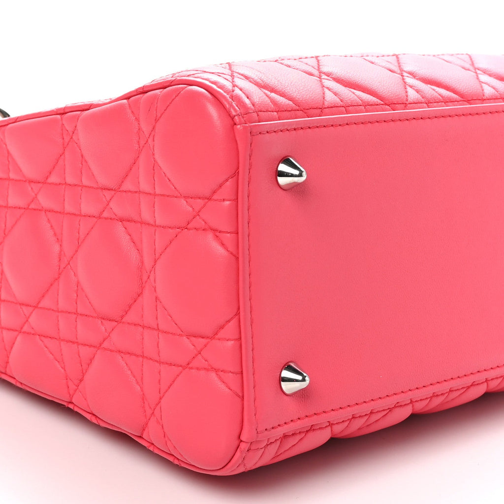 Lambskin Cannage Medium Lady Dior Fuchsia