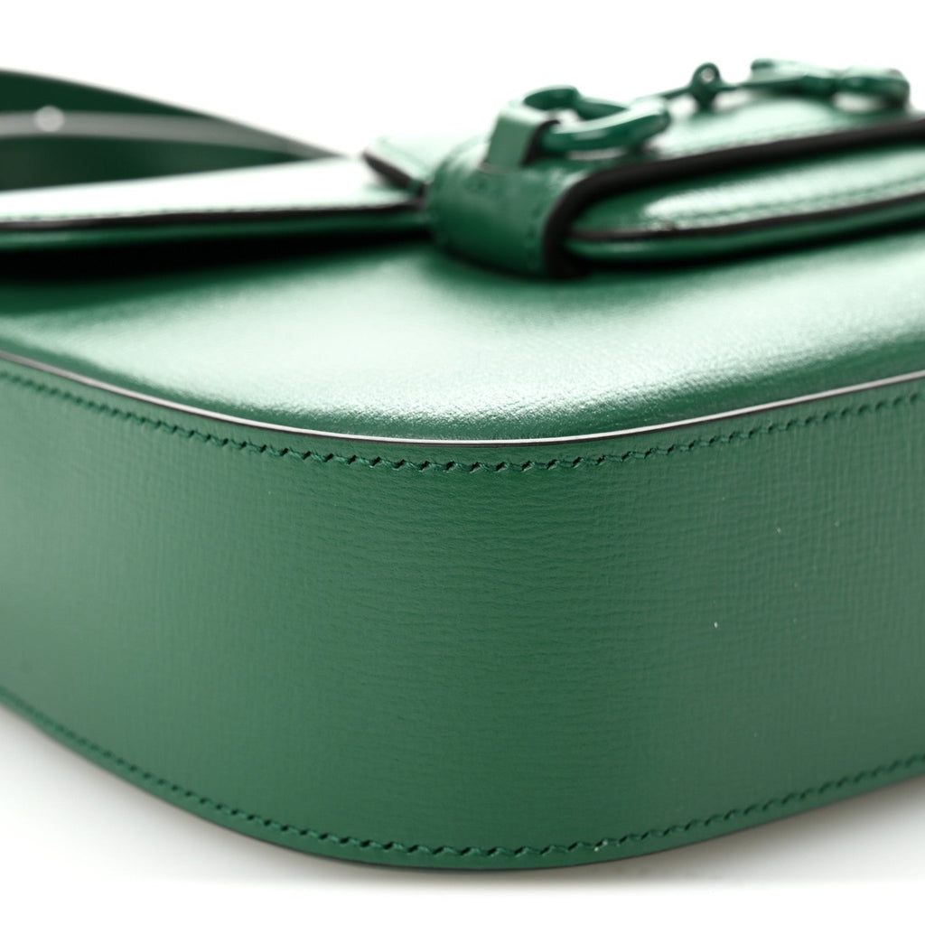 Azalea Calfskin Web Monochrome Horsebit 1955 Shoulder Bag Emerald