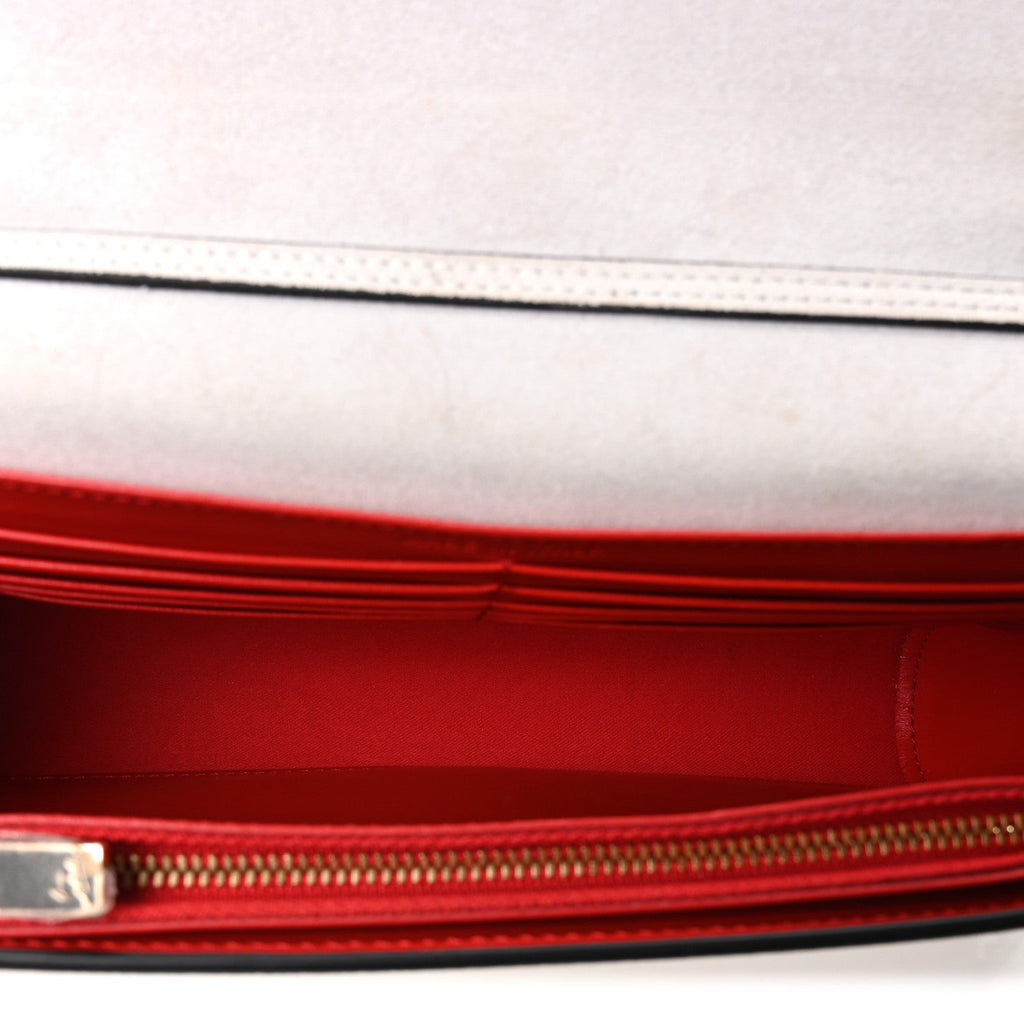 Calfskin Spikes Loubinthesky Paloma Clutch Snow
