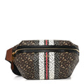 E-Canvas Monogram Stripe Medium Sonny Bum Bag Bridle Brown