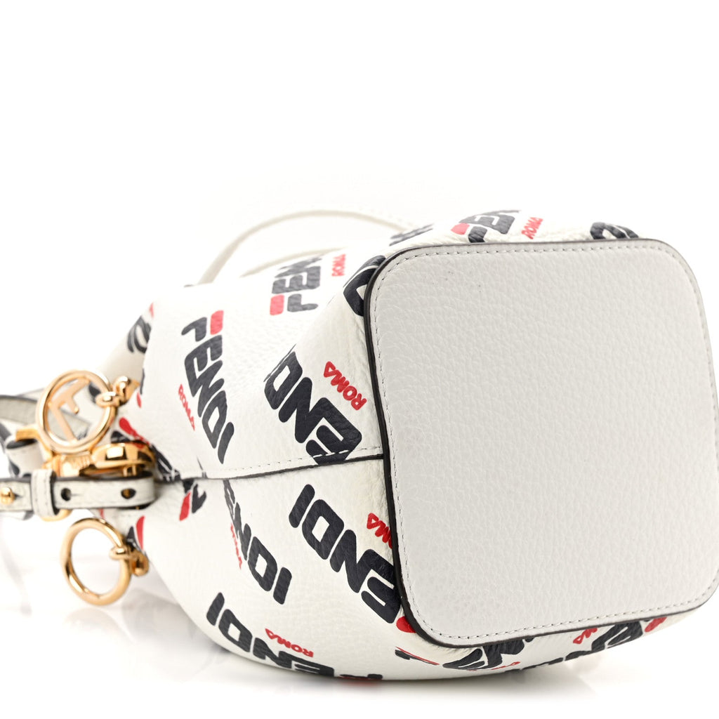 X FILA Vitello F is Fendi Mania Mini Mon Tresor Bucket Bag White