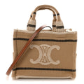 Canvas Calfskin Small Cabas Thais Beige Black White