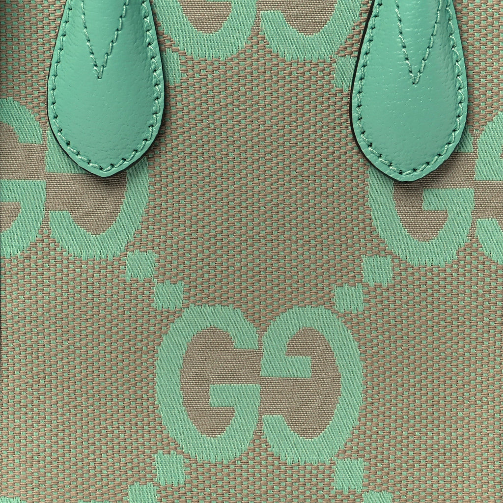 Monogram Jumbo GG Textured Dollar Calfskin Mini Tote Bag Pepperlight Mint