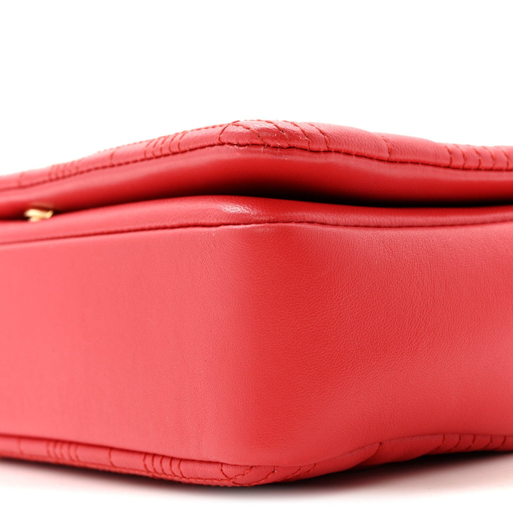 Lambskin Quilted Small Lola Bag Bright Red