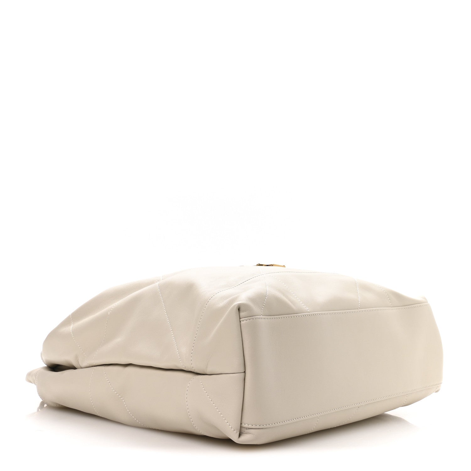 Lambskin Matelasse Monogram Large Jamie 4.3 Pochon Blanc Vintage