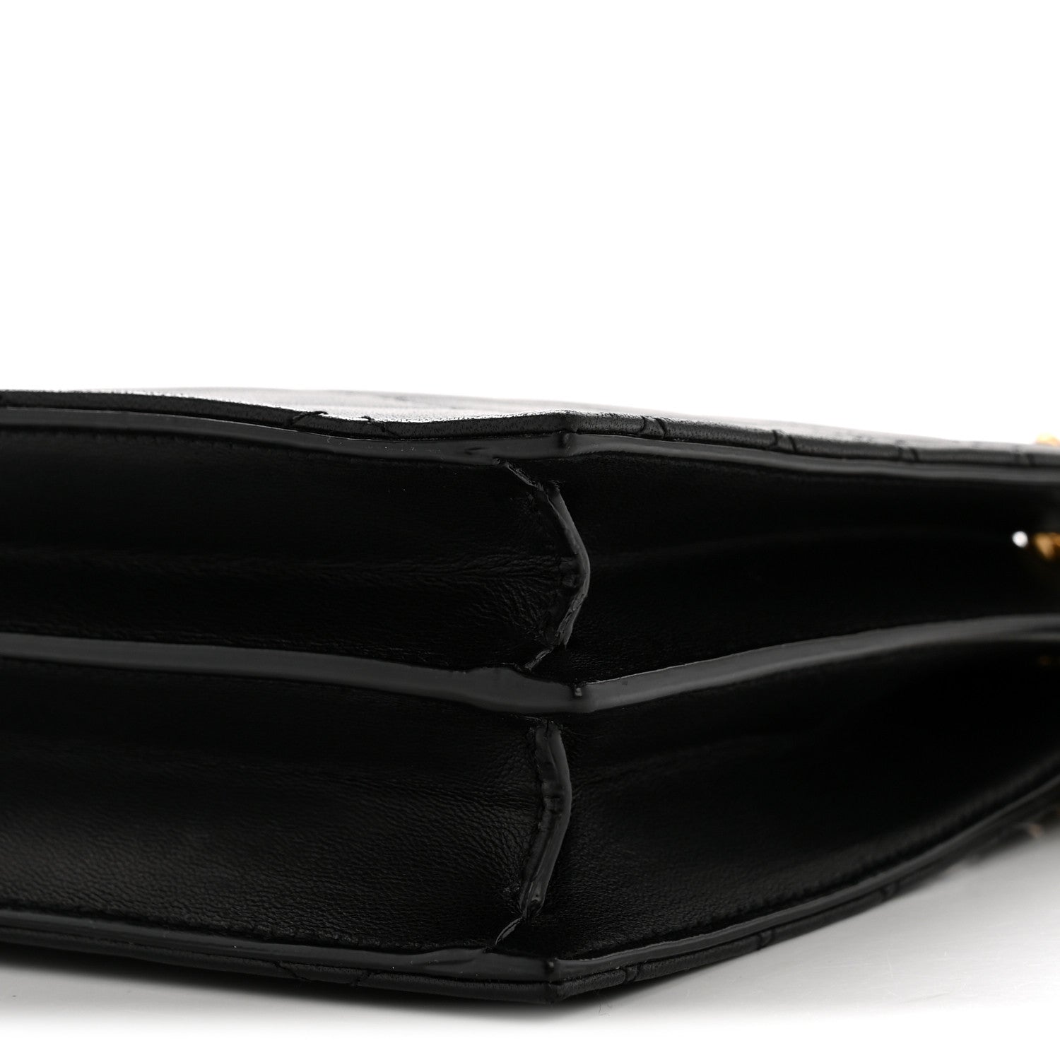 Lambskin Quilted Le Maillon Square Crossbody Bag Black