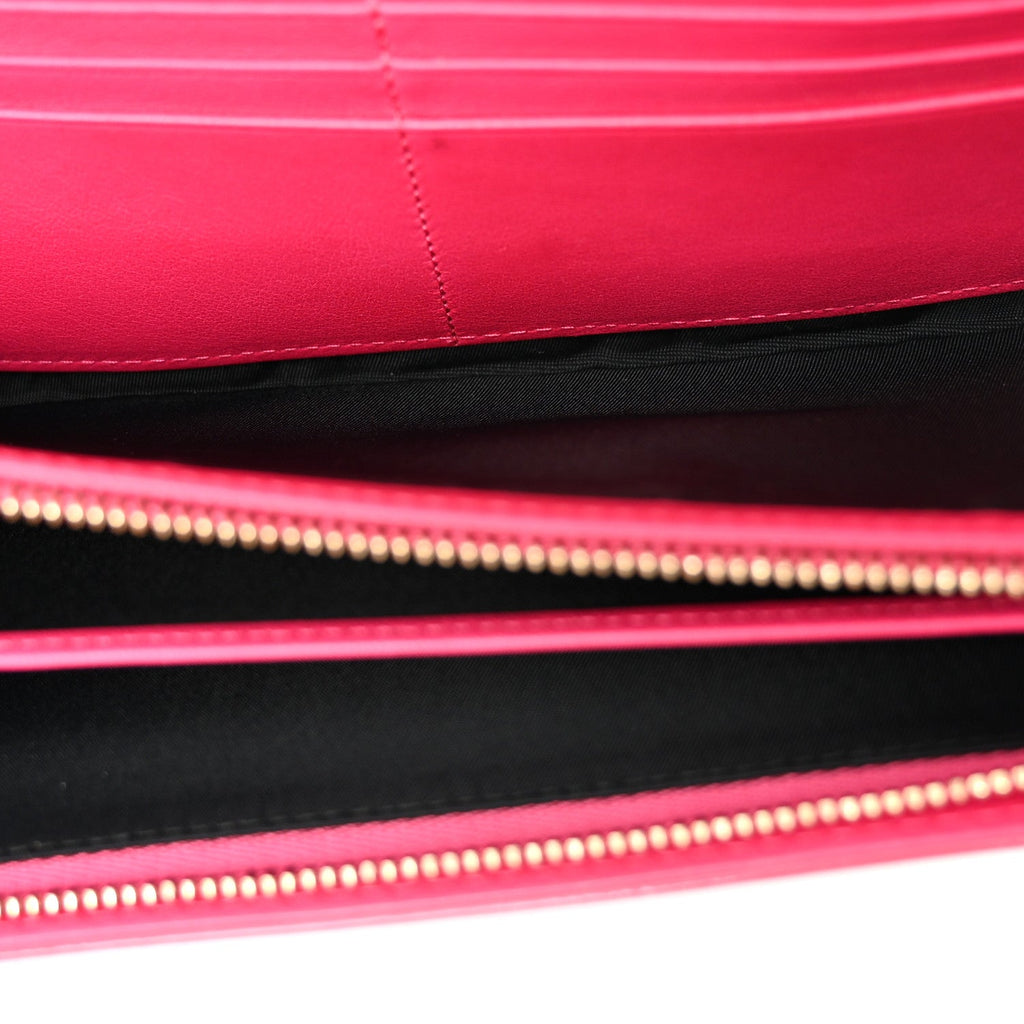 Patent Cannage Miss Dior Chain Wallet Fuchsia