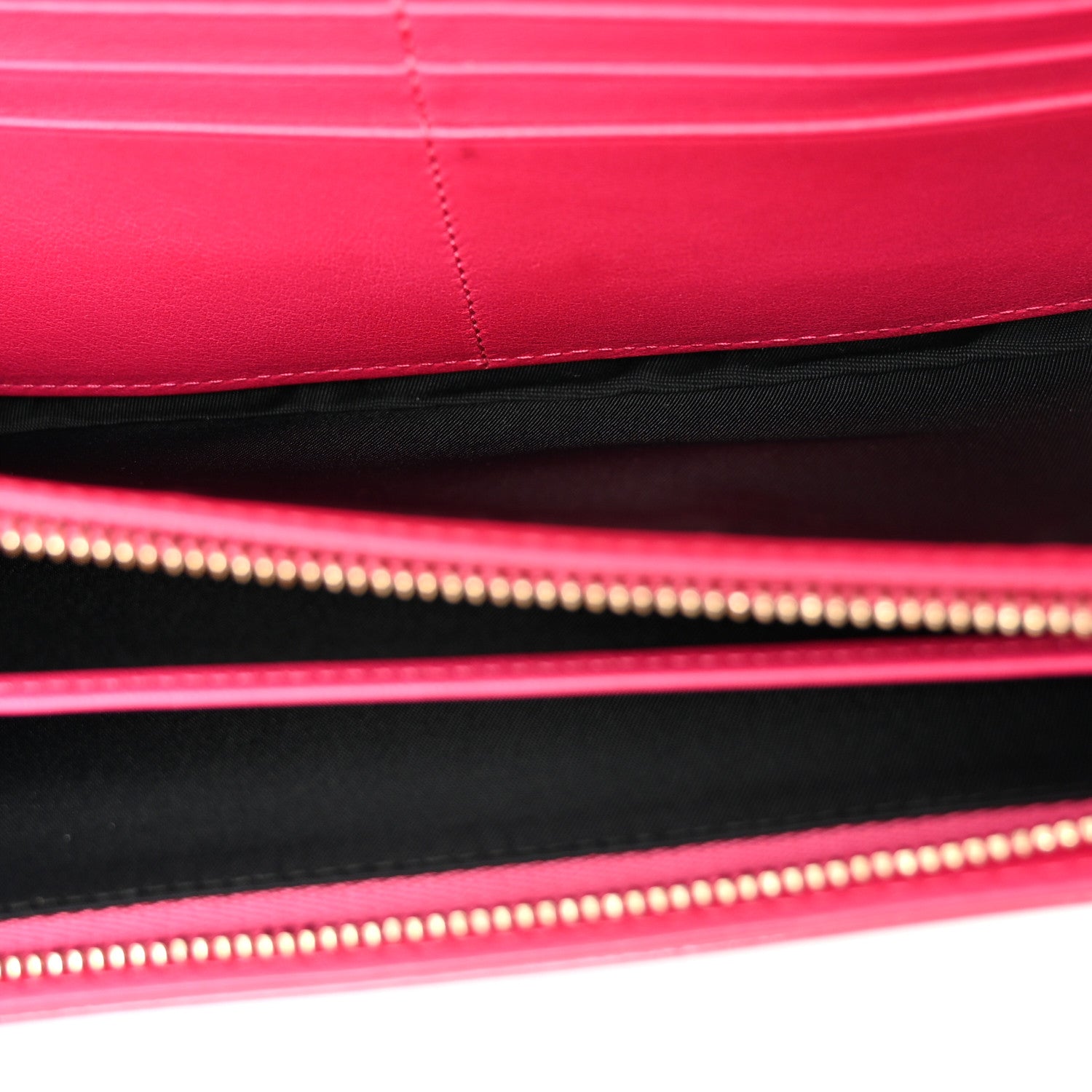Patent Cannage Miss Dior Chain Wallet Fuchsia