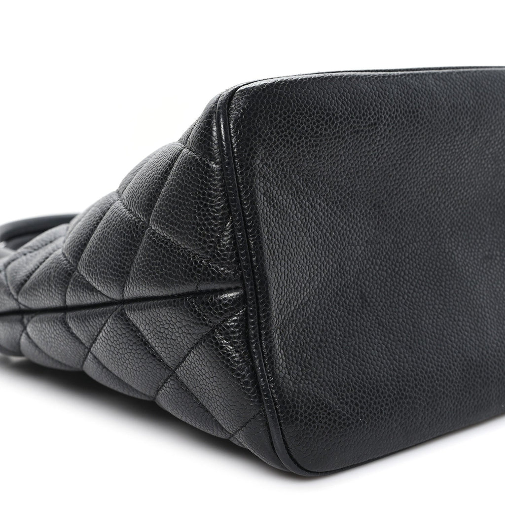 Caviar Quilted Medallion Tote Black