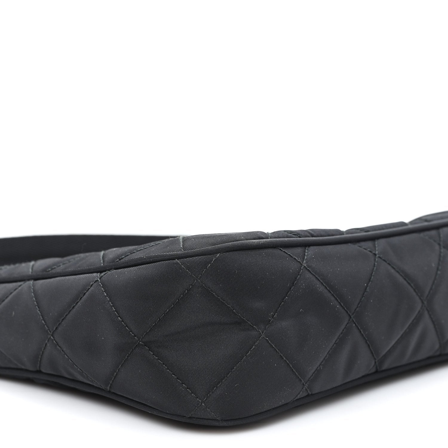 Tessuto Nylon Stitched Shoulder Bag Black