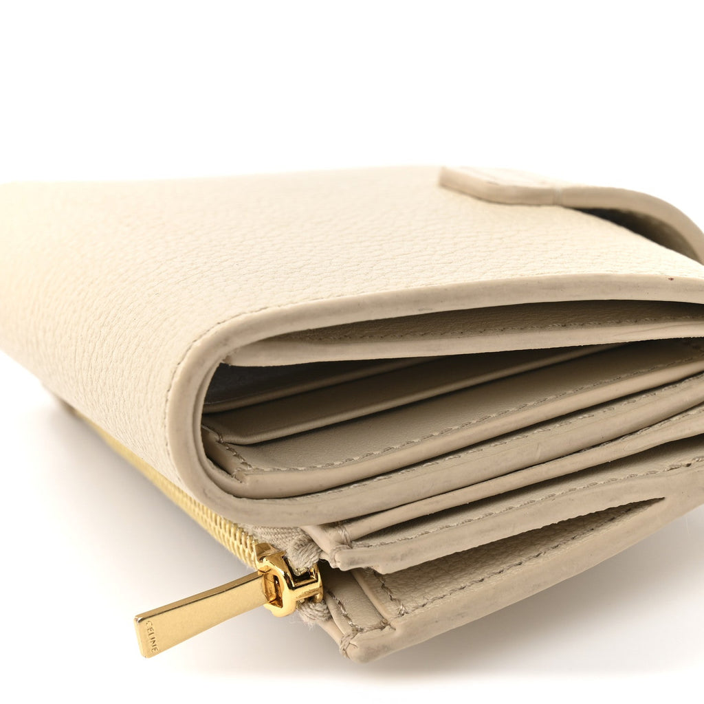 Grained Calfskin Triomphe Nino Wallet Deep Ivory