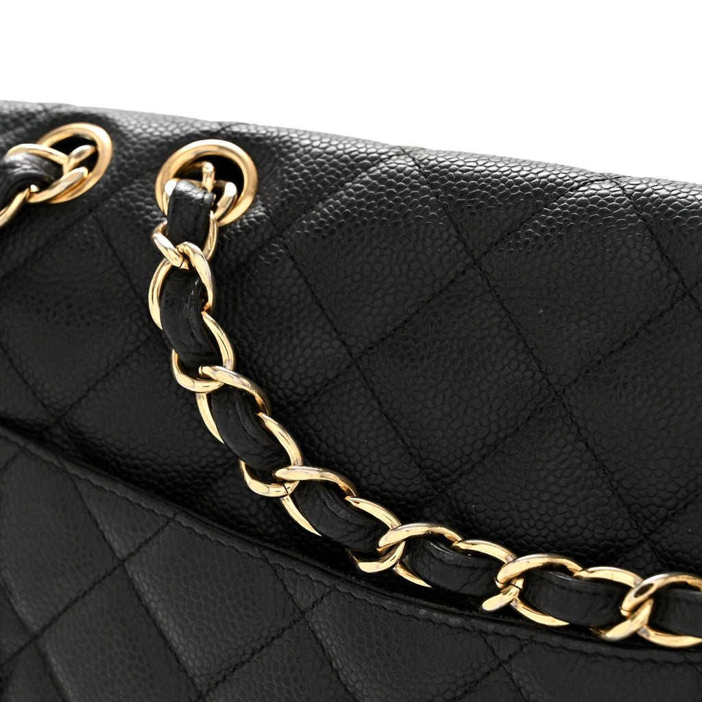 Caviar Quilted Jumbo Single Flap Black