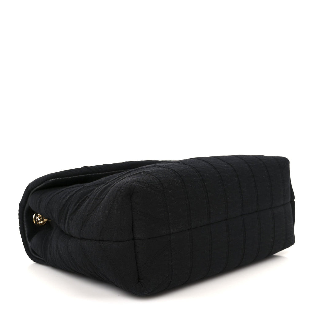Fabric Y Quilted Monogram Small Loulou Chain Satchel Black