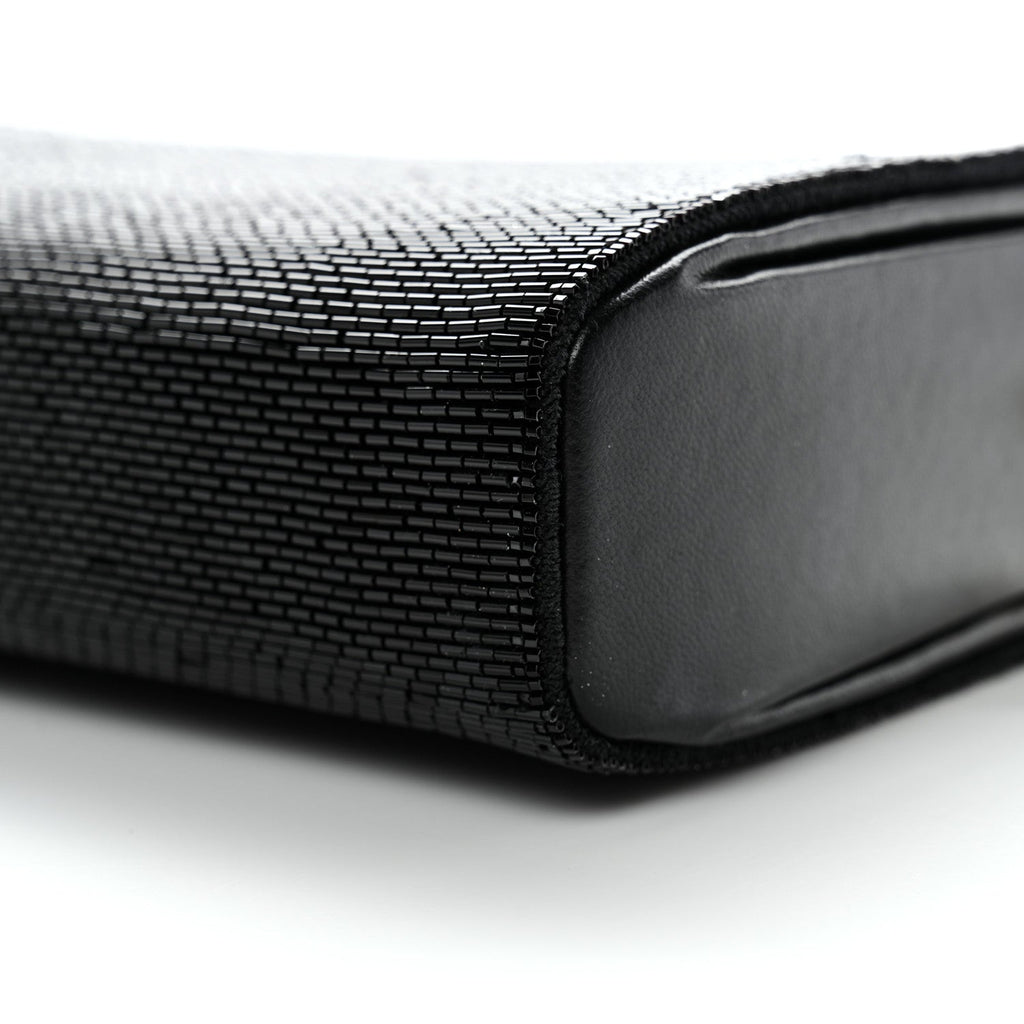 Beaded Rockstud Evening Clutch Black