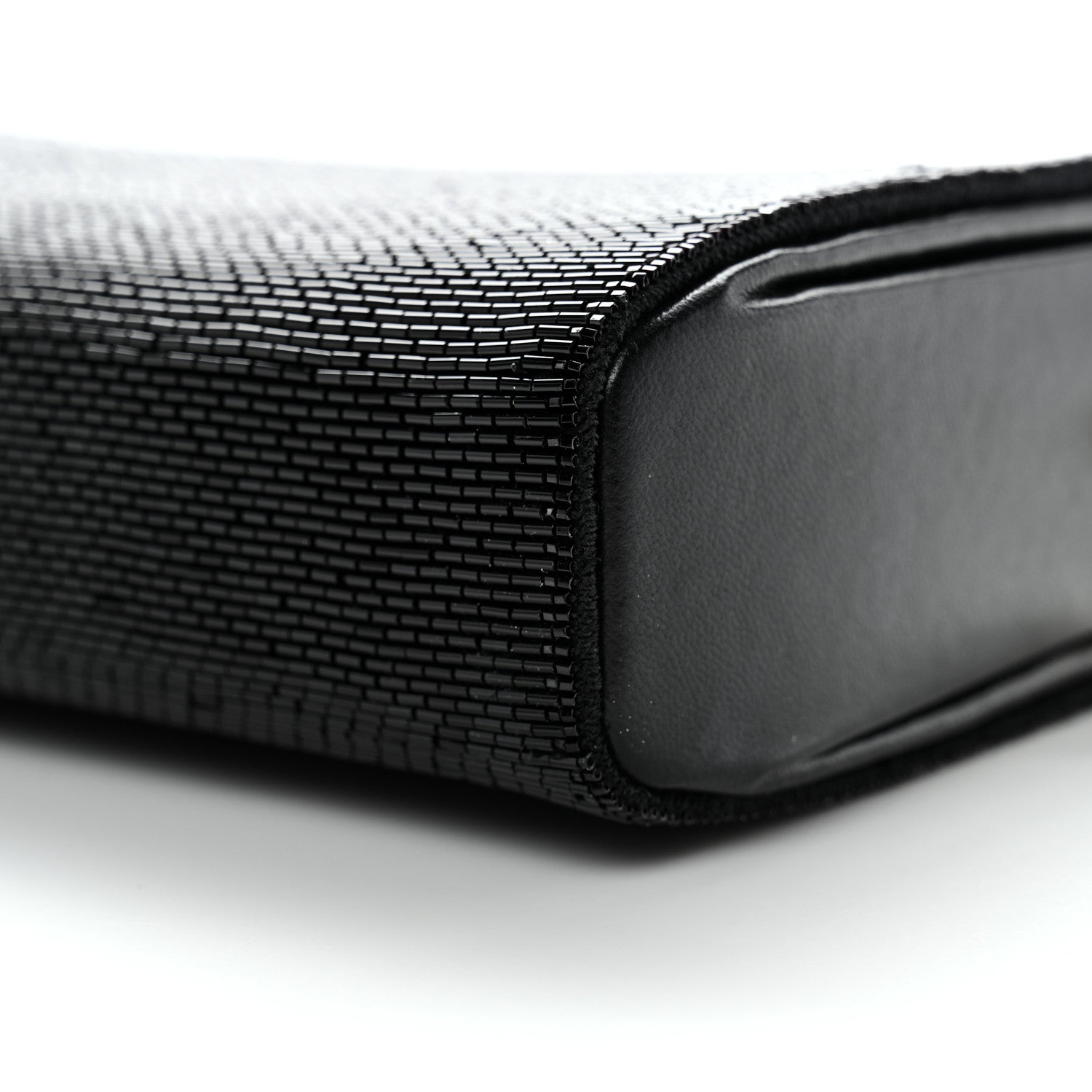 Beaded Rockstud Evening Clutch Black