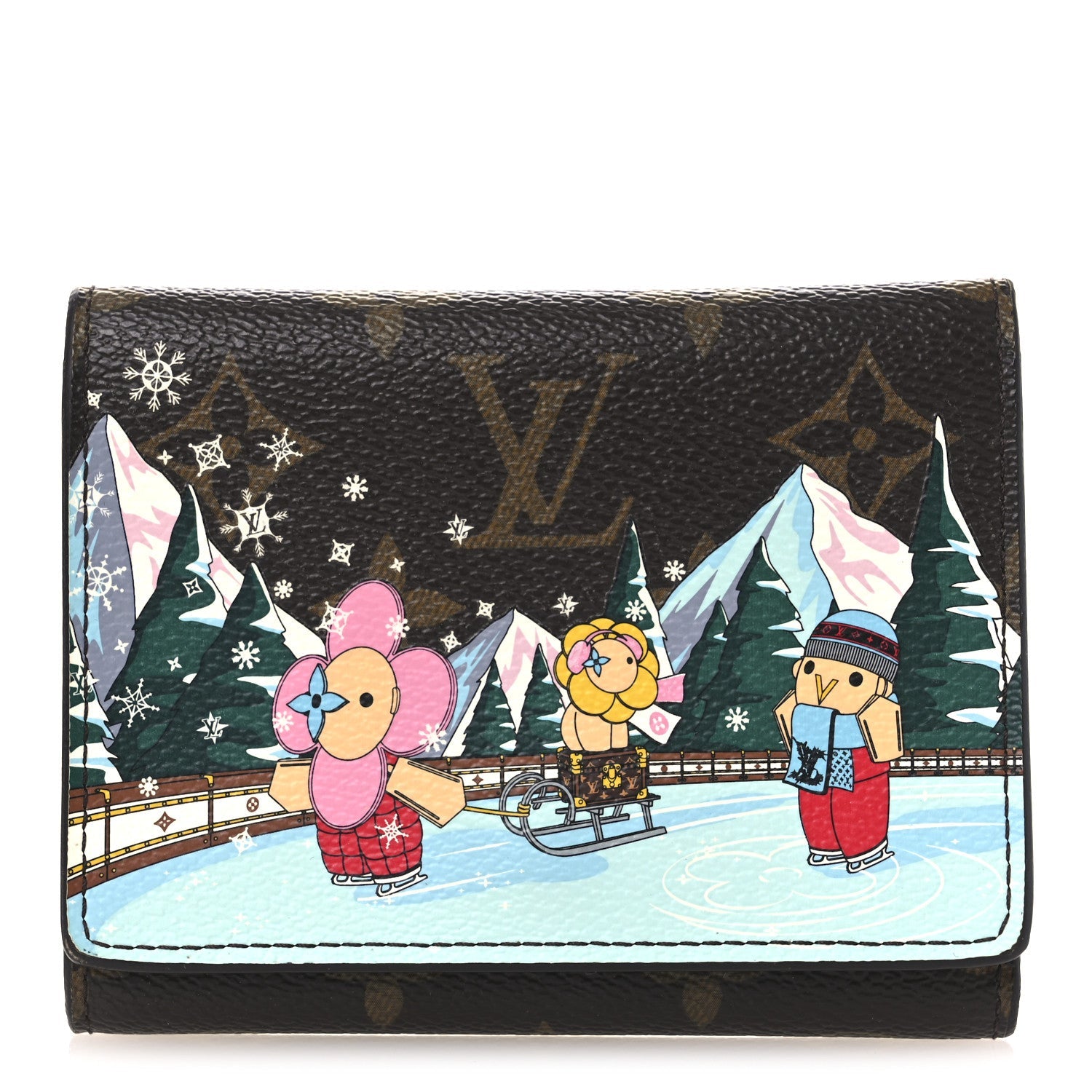 Monogram 2023 Christmas Animation Alpine Victorine Wallet Wisteria Pink