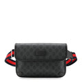 GG Supreme Monogram Web Slim Belt Bag Black Grey