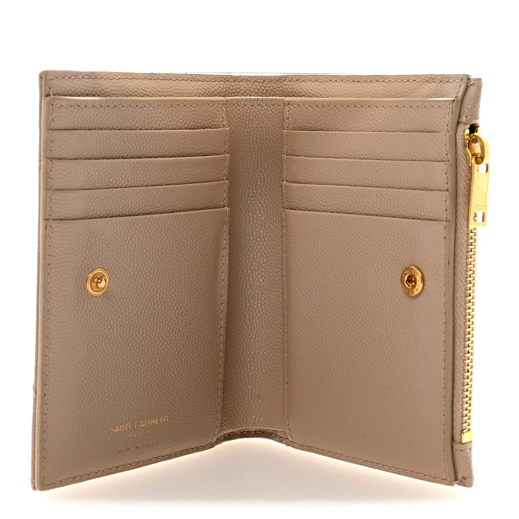 Grain De Poudre Matelasse Chevron Monogram Zipped  Case Dark Beige