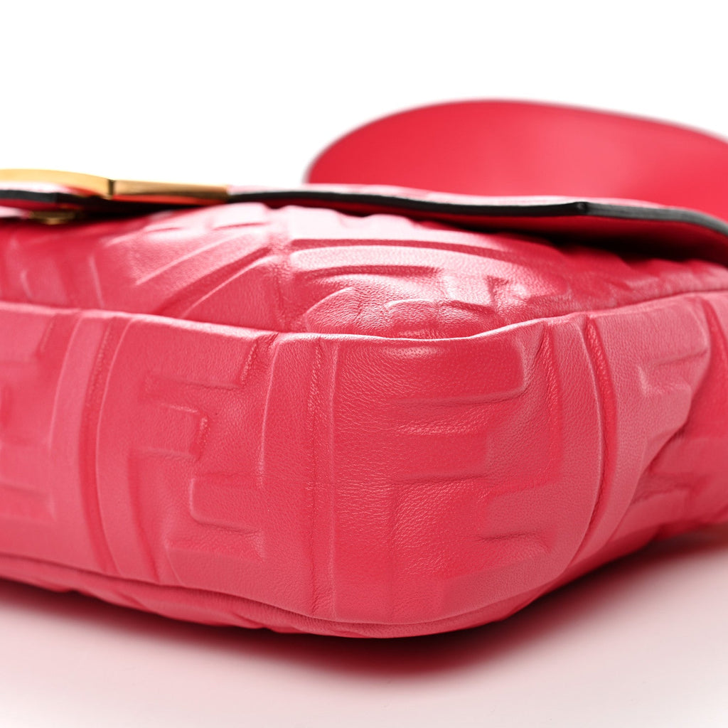 Nappa FF 1974 Embossed Baguette Rosa Fluo