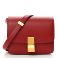 Smooth Calfskin Small Classic Box Flap Bag Red
