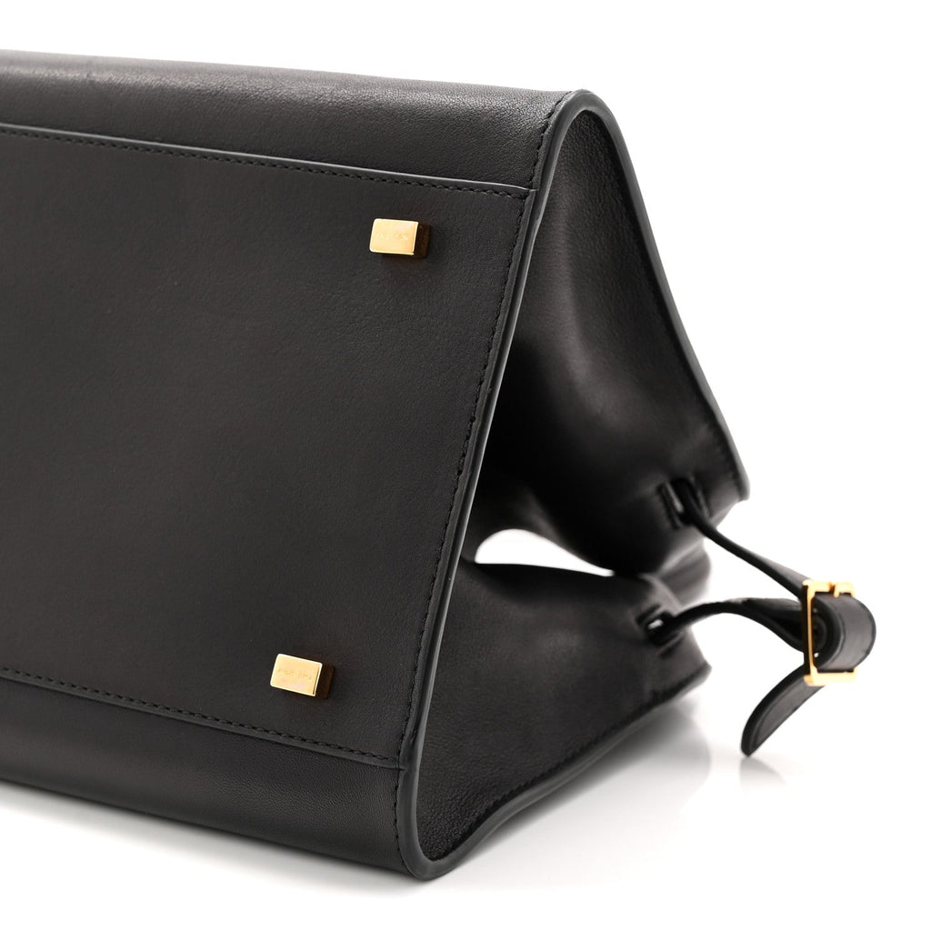 Polished Saddle Calfskin Soft Margaux 10 Bag Black