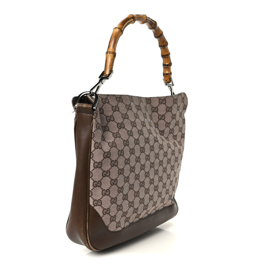 Monogram Bamboo Top Handle Bag Brown Pink