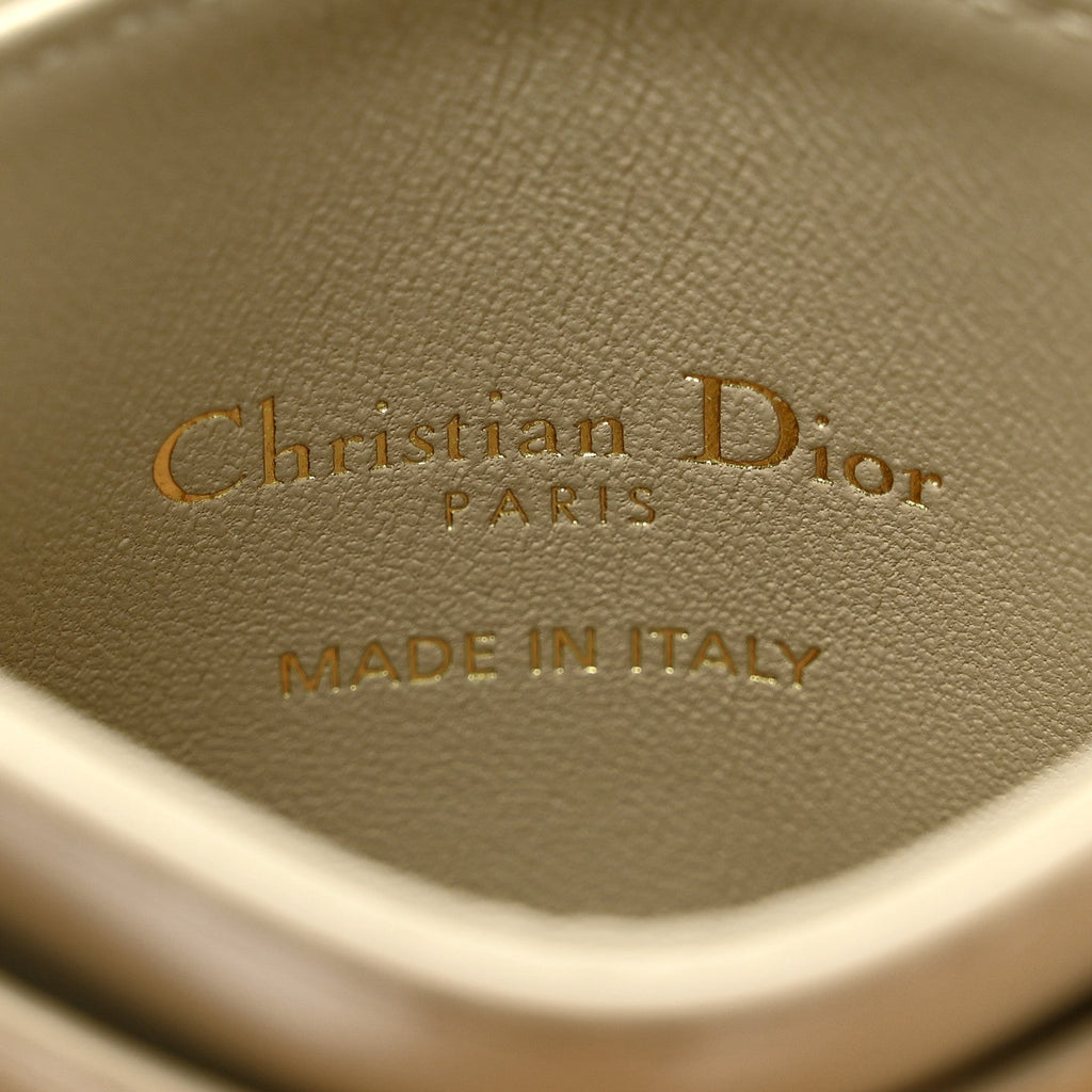 Lambskin Pearl Cannage Dior Jolie Freesia  Holder Powder Beige