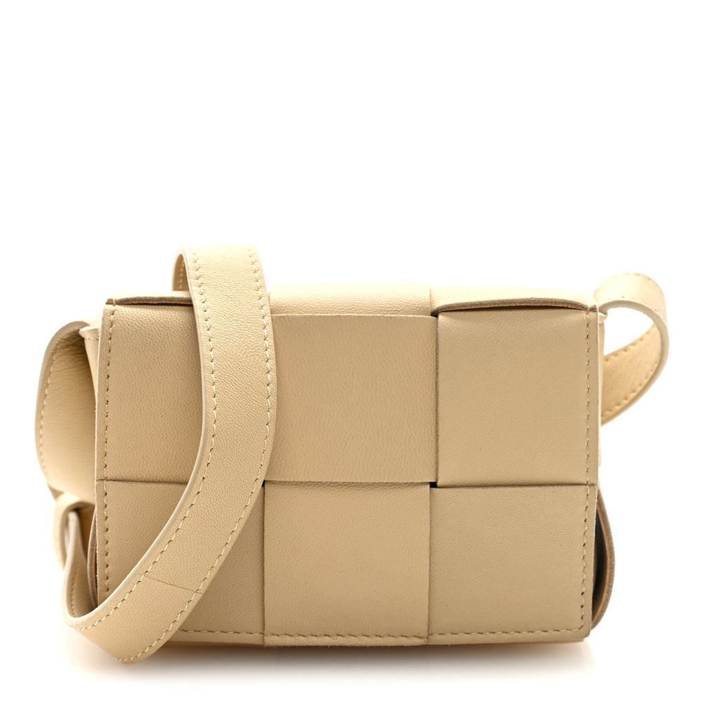 Lambskin Maxi Intrecciato Extra Mini Cassette Crossbody Bag  Porridge